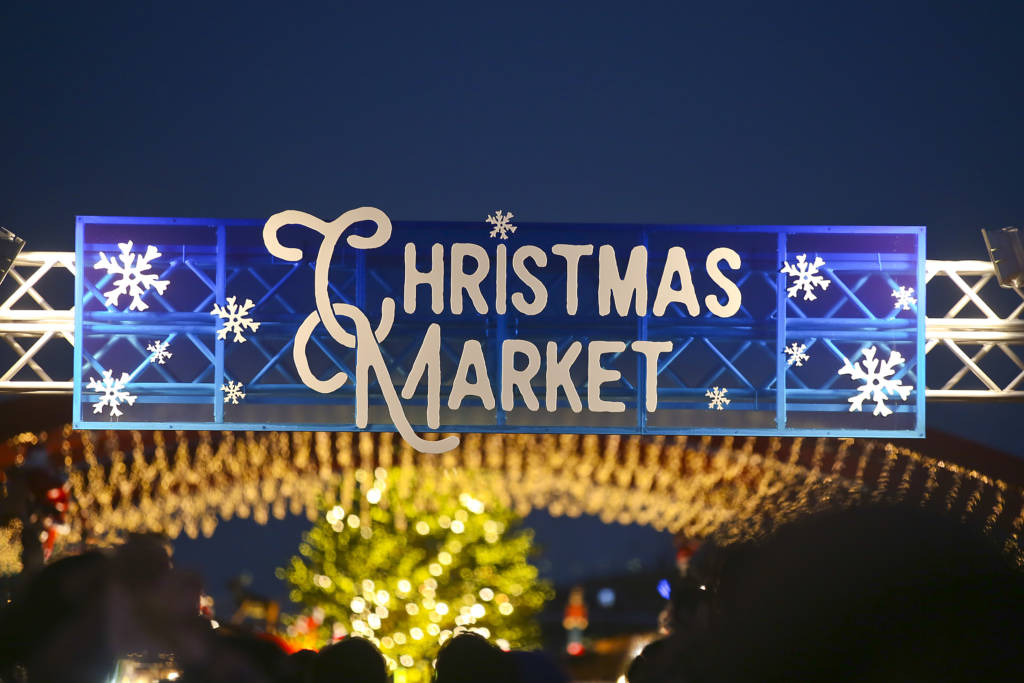 Christmas Market sign, Yokohama Japan